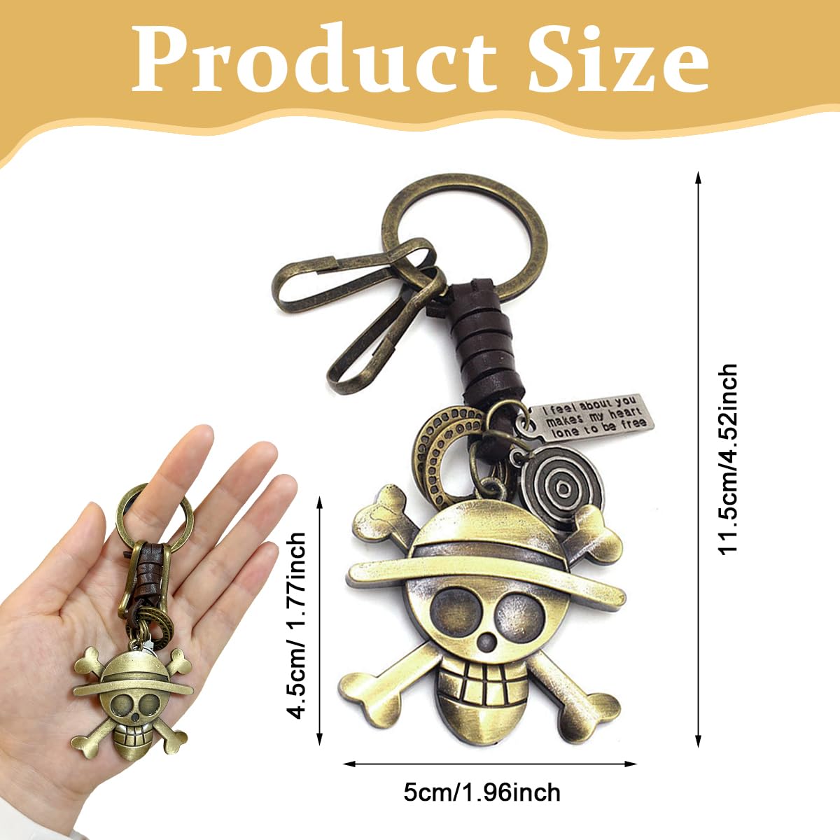 PATPAT One Piece Keychain with Snap Buckles Alloy Jolly Roger Key Chains for Bikes Antique Steampunk Monkey D. Luffy's Jolly Roger Pendent Keychain One Piece Merchandise Gift for Men PATPAT One Piece Keychain with Snap Buckles Alloy Jolly Roger Key Chains for Bikes Antique Steampunk Monkey D. Luffy's Jolly Roger Pendent Keychain One Piece Merchandise Gift for Men
